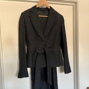 Claudia Sträter, Linen Dress Suite and Jacket, Navy, Size XS